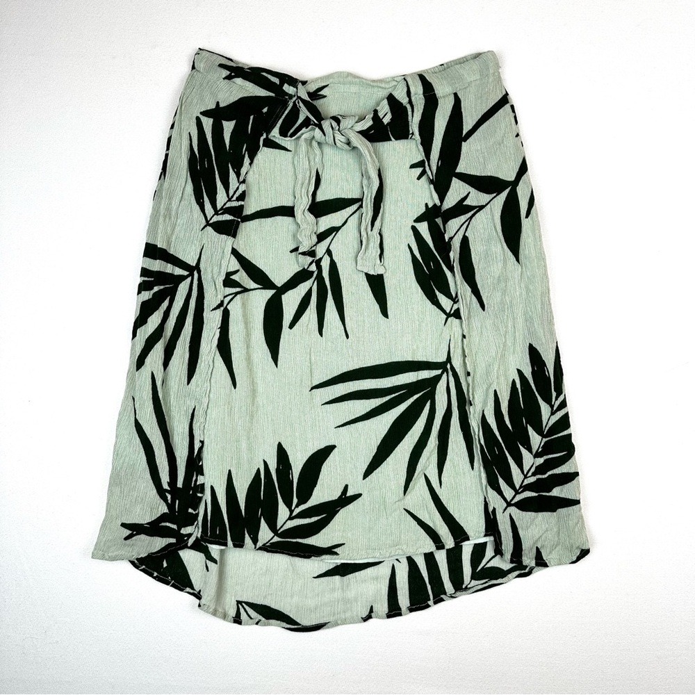 Michael Stars Wrap Tie Midi Palm Leaf  Paradiso Tulip Skirt Coastal Resort